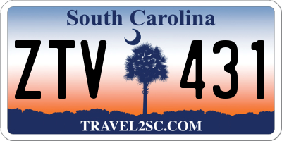 SC license plate ZTV431