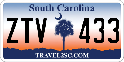 SC license plate ZTV433