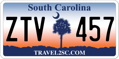 SC license plate ZTV457