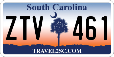 SC license plate ZTV461