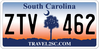 SC license plate ZTV462
