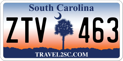 SC license plate ZTV463