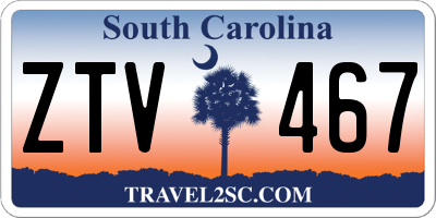 SC license plate ZTV467