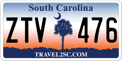 SC license plate ZTV476