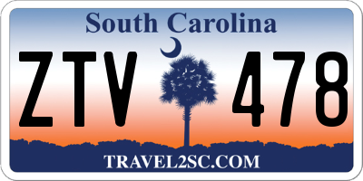 SC license plate ZTV478