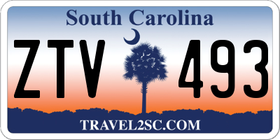 SC license plate ZTV493