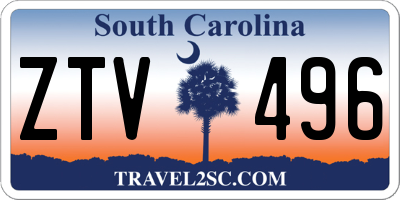 SC license plate ZTV496