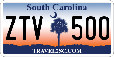 SC license plate ZTV500