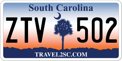 SC license plate ZTV502