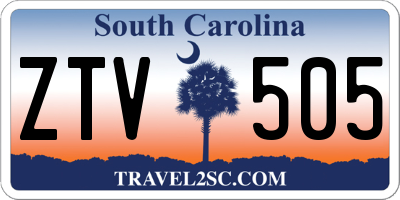 SC license plate ZTV505