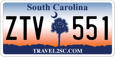 SC license plate ZTV551