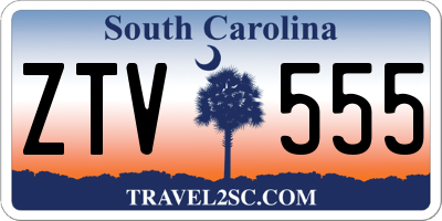 SC license plate ZTV555
