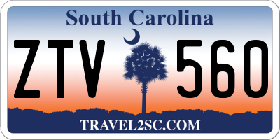 SC license plate ZTV560