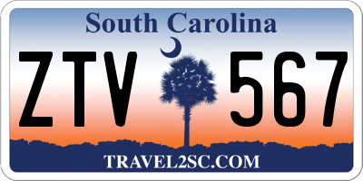 SC license plate ZTV567