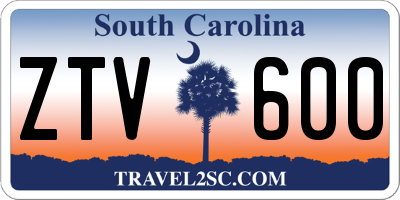 SC license plate ZTV600