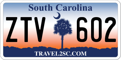 SC license plate ZTV602