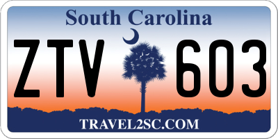 SC license plate ZTV603