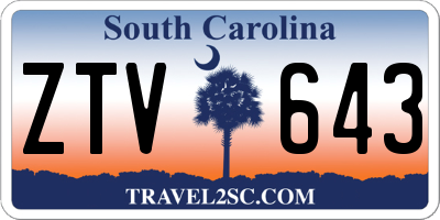 SC license plate ZTV643