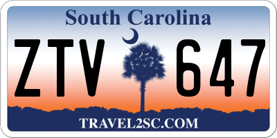 SC license plate ZTV647
