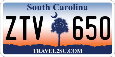 SC license plate ZTV650