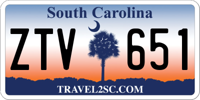 SC license plate ZTV651