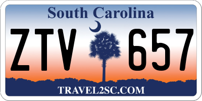 SC license plate ZTV657