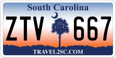 SC license plate ZTV667