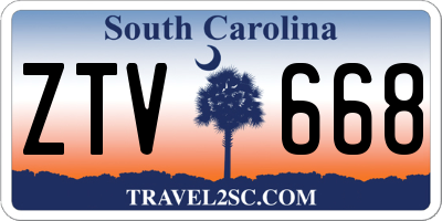 SC license plate ZTV668
