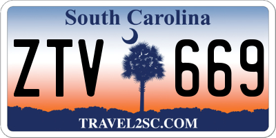 SC license plate ZTV669
