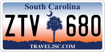 SC license plate ZTV680