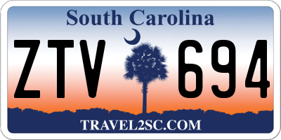 SC license plate ZTV694