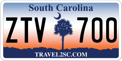 SC license plate ZTV700
