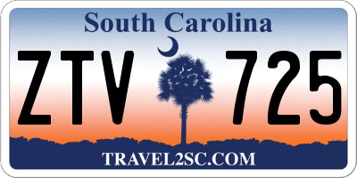 SC license plate ZTV725
