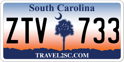 SC license plate ZTV733