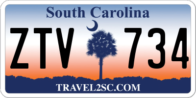 SC license plate ZTV734