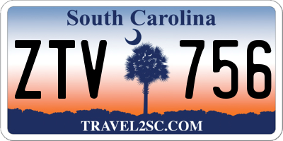 SC license plate ZTV756