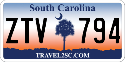 SC license plate ZTV794
