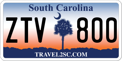 SC license plate ZTV800