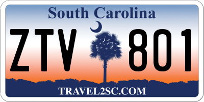 SC license plate ZTV801