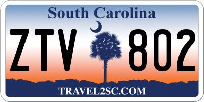 SC license plate ZTV802