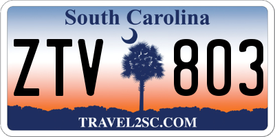 SC license plate ZTV803