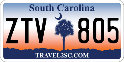 SC license plate ZTV805