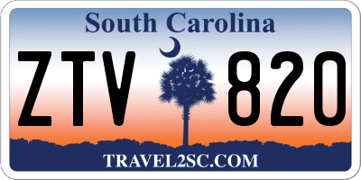 SC license plate ZTV820