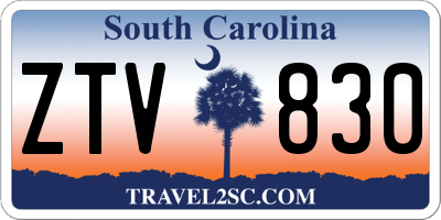 SC license plate ZTV830