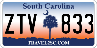 SC license plate ZTV833