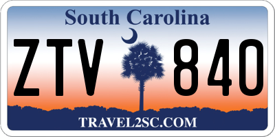 SC license plate ZTV840