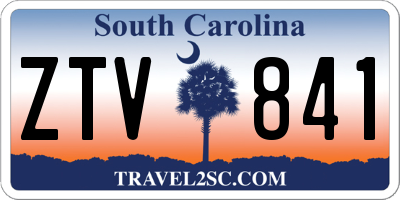 SC license plate ZTV841