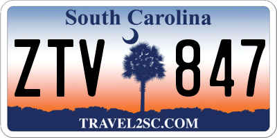 SC license plate ZTV847