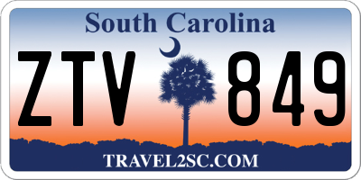 SC license plate ZTV849