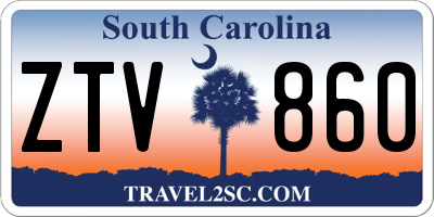 SC license plate ZTV860